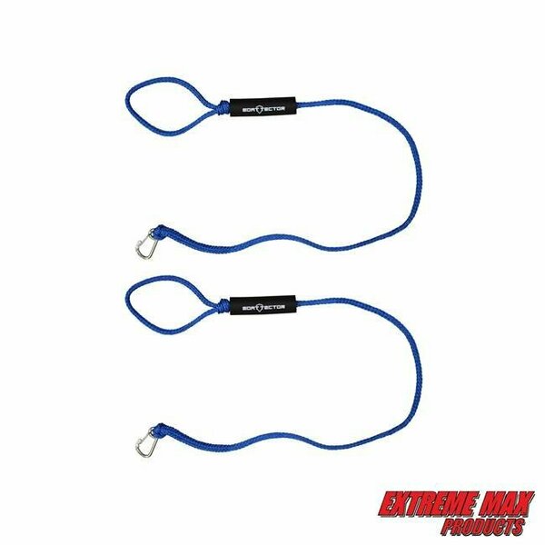 Extreme Max Extreme Max 3006.3119 BoatTector PWC Dock Line Value 2-Pack - 5', Blue 3006.3119